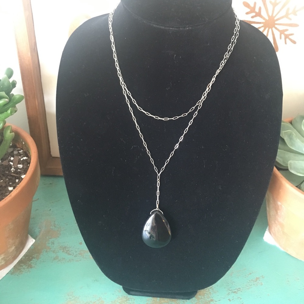 Sterling Silver and Onyx necklace.